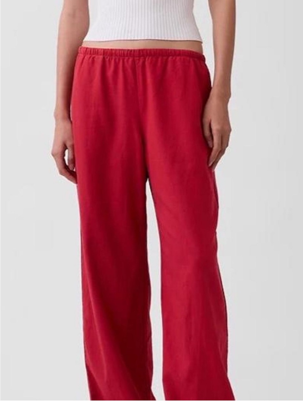 Reformation red linen pants